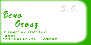 beno orosz business card